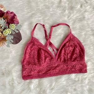 SALE [xhilaration] pink lace cross-back bralette